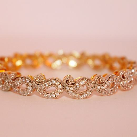 Prakriti bangle in rose gold-tone set with cubic zirconia