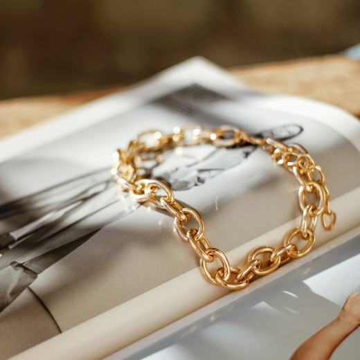 Aurelia curb bracelet in gold-plated brass