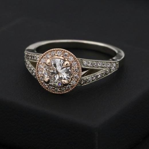 Nocturne brilliant-cut cubic zirconia solitaire on black stone